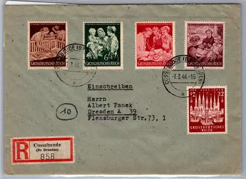 Deutsches Reich 869-872, 862 auf Brief Satzbrief #ON851