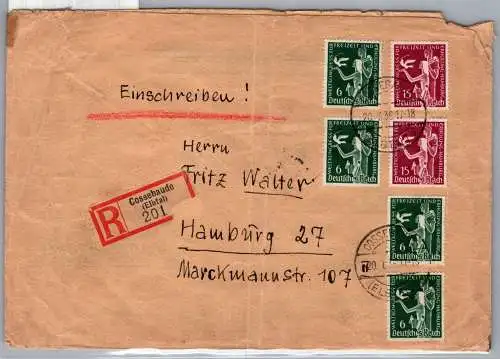 Deutsches Reich 622-623 auf Brief als portogerechtes Einschreiben #ON863