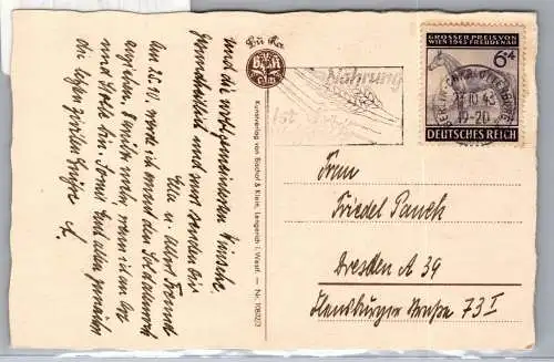 Deutsches Reich 857 auf Postkarte Geburtstagsgrüße #ON859
