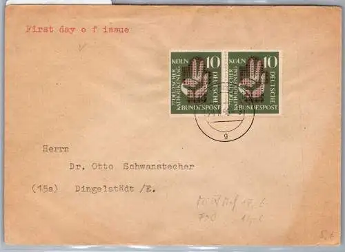 Bund 239 als Ersttagsbrief Mehrfachfrankatur #ON956