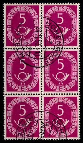 BRD 125 gestempelt im 6er Block #ON917