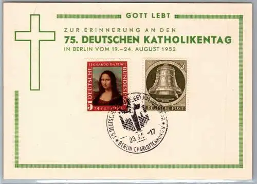BRD Bund 148 u.a. auf Ausstellungskarte Katholikentag Berlin #ON961