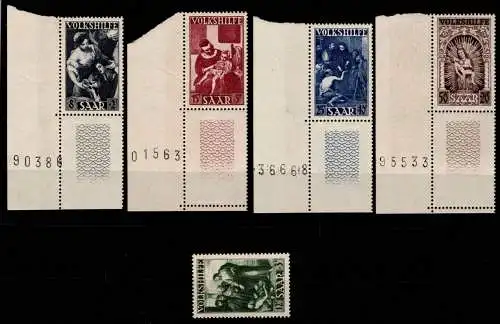 Saarland 267-271 postfrisch teils Eckrand #ON928