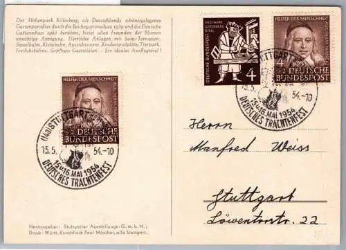 BRD Bund 173, 198 auf Ausstellungskarte Gartenschau Stuttgart #ON966