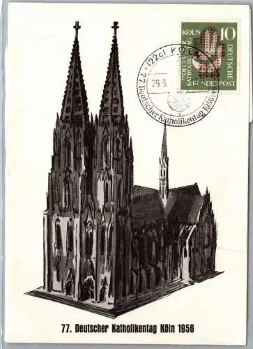 BRD Bund 239 auf Ausstellungskarte Katholikentag Köln als FDC #ON962