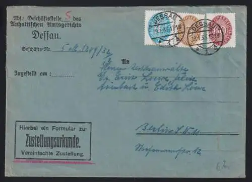 Deutsches Reich Dienstmarken 114, 122, 127 auf Brief #ON975