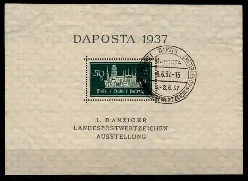Danzig Block 1 gestempelt #ON926