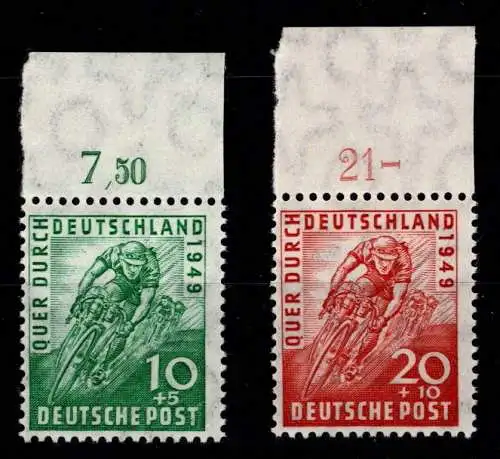 Bizone 106-107 postfrisch Oberrand ungefaltet #ON946