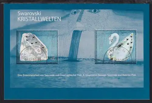 Österreich Block 25 mit 2495-2496 gestempelt Wien #ON993