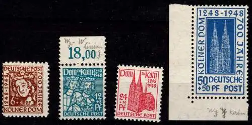 Bizone 69-72 postfrisch 70 OR, 72 Eckrand #ON947