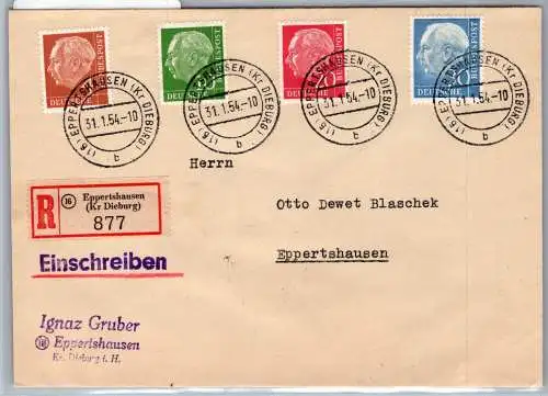 Bund 178, 183, 185, 187 als Ersttagsbrief FDC Einschreiben #ON954