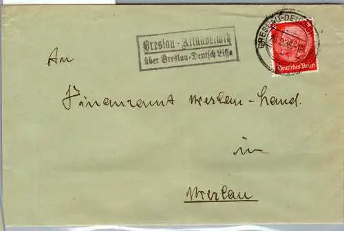 Deutsches Reich 517 auf Brief Landpoststempel Oberschlesien #OO201