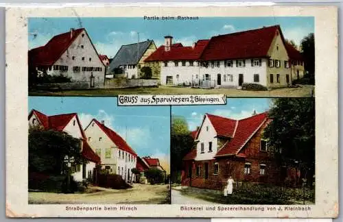 Ak Sparwiesen Rathaus Bäckerei 1920 #ON978