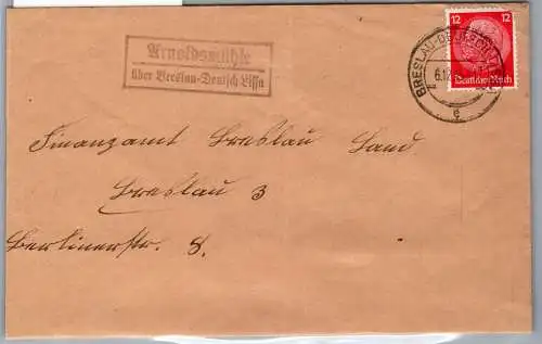 Deutsches Reich 519 auf Brief Landpoststempel Oberschlesien #OO206