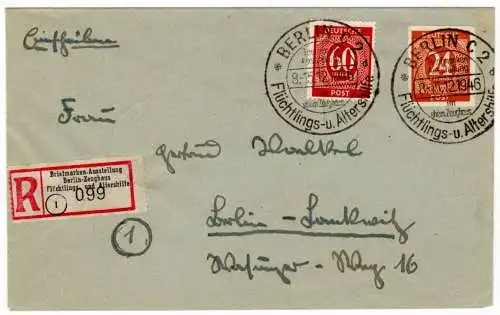 Alliierte Besetzung 925 B ff auf Brief Einschreiben Sonderstempel #OO232