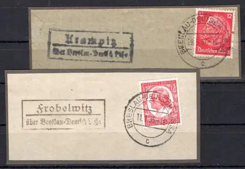 Oberschlesien auf Briefstück Landpoststempel Breslau #OO209
