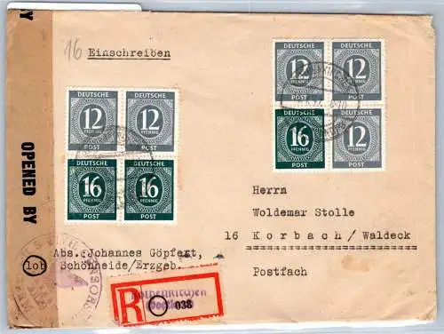 Alliierte Besetzung S 294 (2), W 158 auf Brief Einschreiben #OO339
