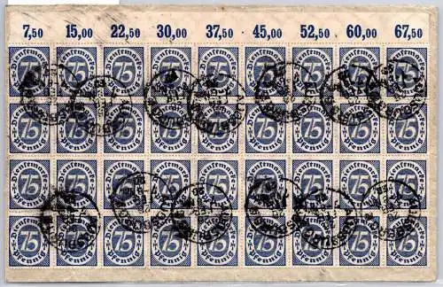 Deutsches Reich D 69 P OR, D 72 auf Brief Massenfrankatur #OO223
