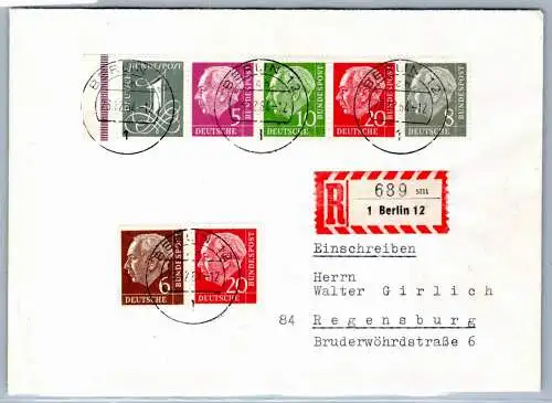 BRD Bund ZD W 22 Y I, W 17 Y I auf Brief Einschreiben #OO334