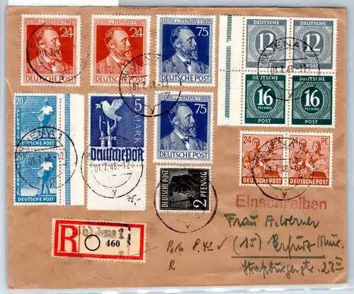 Alliierte Besetzung S 294, 962 u.a. auf Brief Sowj Zone ZF Einschreiben #OO340