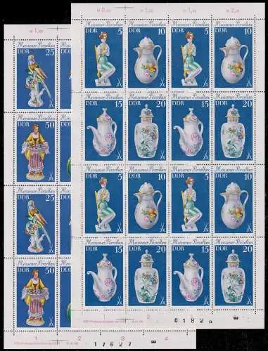 DDR ZD-Bogen I 2464-67, 2468-71 postfrisch mit DV 1 + II #OO293