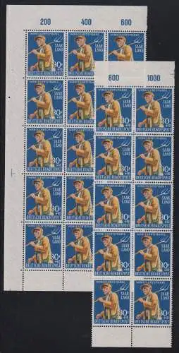 Saarland 441-444 Ecke 1+3 postfrisch 10er+15er Block OR x 5 #ON890
