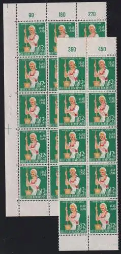 Saarland 441-444 Ecke 1+3 postfrisch 10er+15er Block OR x 5 #ON890