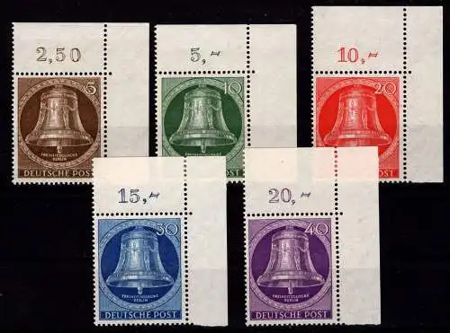 Berlin 101-105 postfrisch aus der rechten oberen Bogenecke #OO648