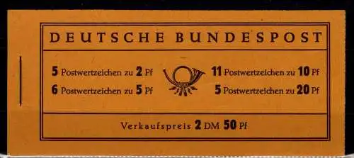 BRD Bund MH 2 a postfrisch Mängel Rückseite beschädigt #OO657