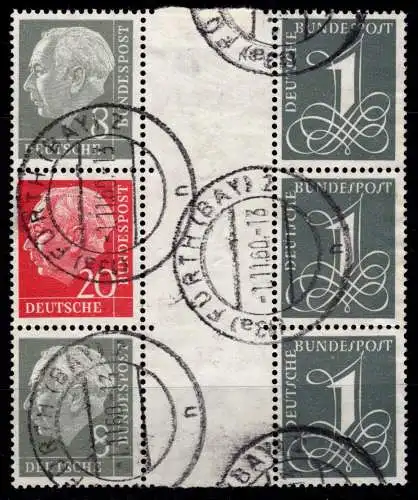 BRD Bund WZ 15 b Y II, WZ 16 b Y II gestempelt im Block #OO660