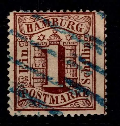 Hamburg 11 gestempelt in blau #OO674