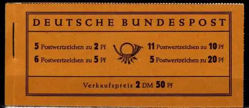 BRD Bund MH 2 d postfrisch stärker aufgefaltet #OO656