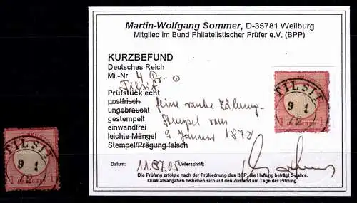 Deutsches Reich 4 gestempelt Ausgabemonat, Befund Sommer #OO793