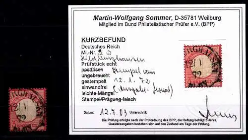 Deutsches Reich 9 gestempelt Ausgabemonat, Befund Sommer #OO778