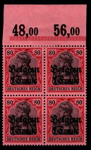 Deutsche Besetzung 1. WK Belgien 7 P OR mit Falz im OR, geprüft Hey #OO959