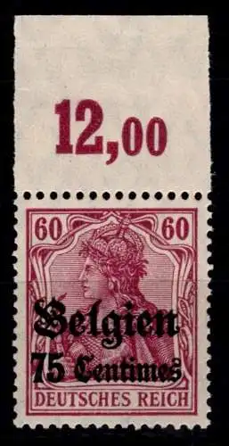 Deutsche Besetzung 1. WK Belgien 6 a P OR postfrisch #OO956