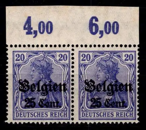 Deutsche Besetzung 1. WK Belgien 18 c P OR postfrisch als Paar #OO975