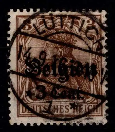 Deutsche Besetzung 1. WK Belgien 11 a II gestempelt geprüft Hey BPP #OO992
