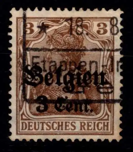 Deutsche Besetzung 1. WK Belgien 11 a III gestempelt geprüft Hey BPP #OO993