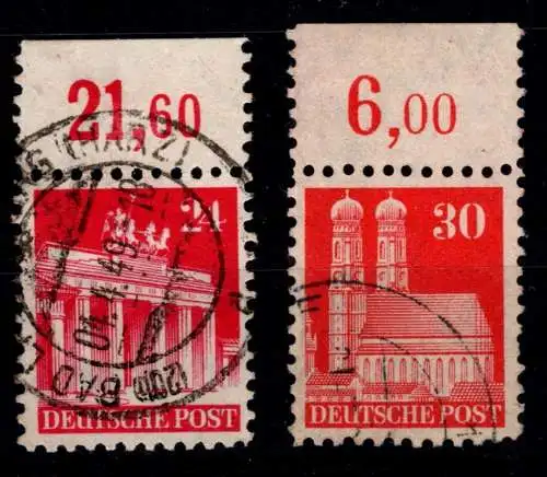 All. Besetzung Bizone 86, 88 Oberrand X B Br gestempelt Bauten #OO377