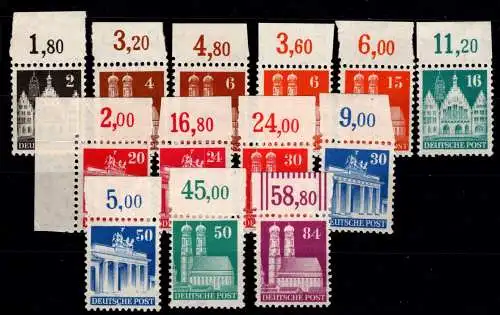 All. Besetzung Bizone Lot OR ndgz aus 73-95 F Br postfrisch Bauten #OO382