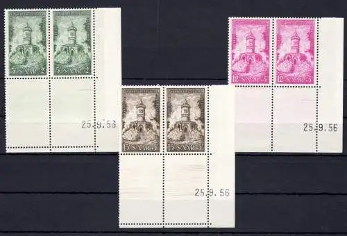 Saarland 373-375 Br postfrisch Paar Ecke 4 #OP002