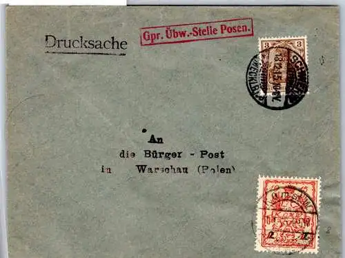 Besetzung Deutsche Post Polen Stadtpost 7 u.a. auf Brief #OP053