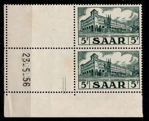 Saarland 323 Br postfrisch Paar Ecke 4 #OP008