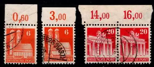 All. Besetzung Bizone OR ndgz 76 wg, 85 wg Paar gestempelt Bauten #OO384