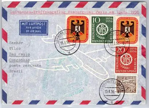 Berlin 136-137, 138-139 u.a. auf Brief Lufthansa Erstflug #OP134