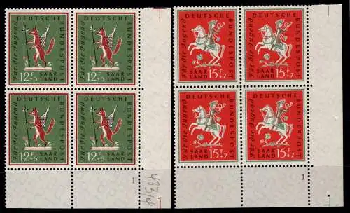 Saarland 433-434 Viererblock postfrisch Ecke 4 FN 1 #OP012