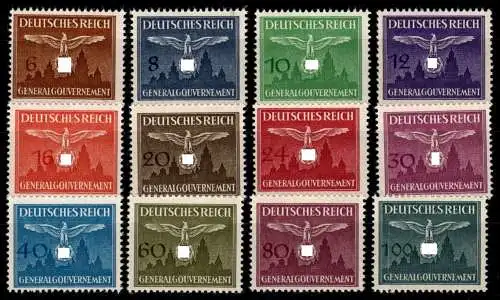 Generalgouvernement Dienstmarken 25-36 postfrisch #OP089