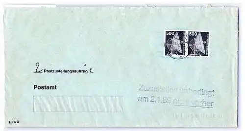 BRD Bund 859 auf Brief Postzustellungsauftrag #OP182