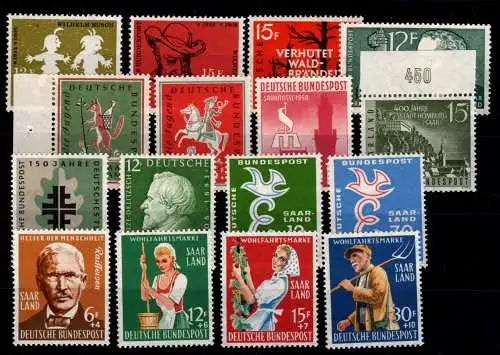 Saarland Jahrgang 1958 ** postfrisch komplett #OP050